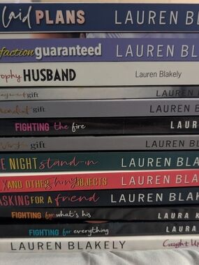 Stack of Lauren Blakely Paperback Books - Multi-Color Spines